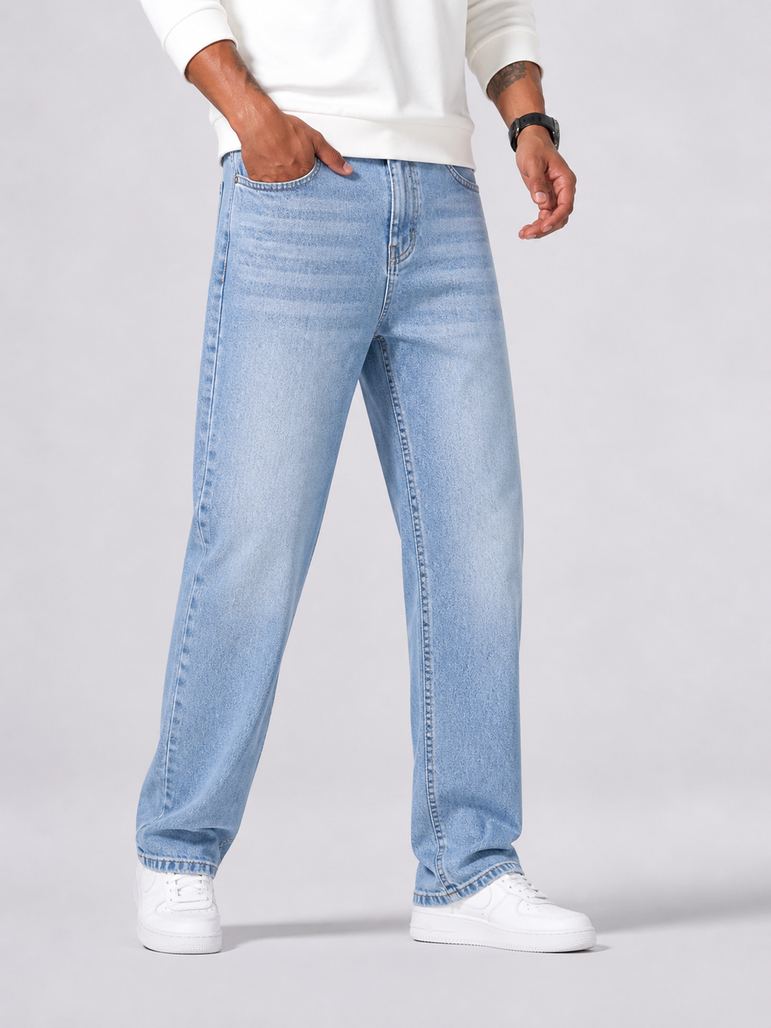 Herre Straight-Leg Jeans med Afslappet pasform