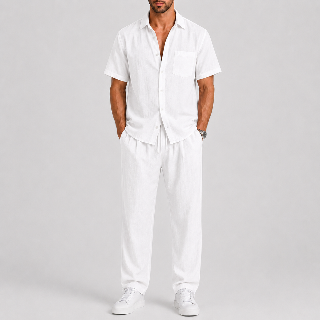 Herren Sommer-Set – Zweiteiler mit Hemd & weiter Hose
