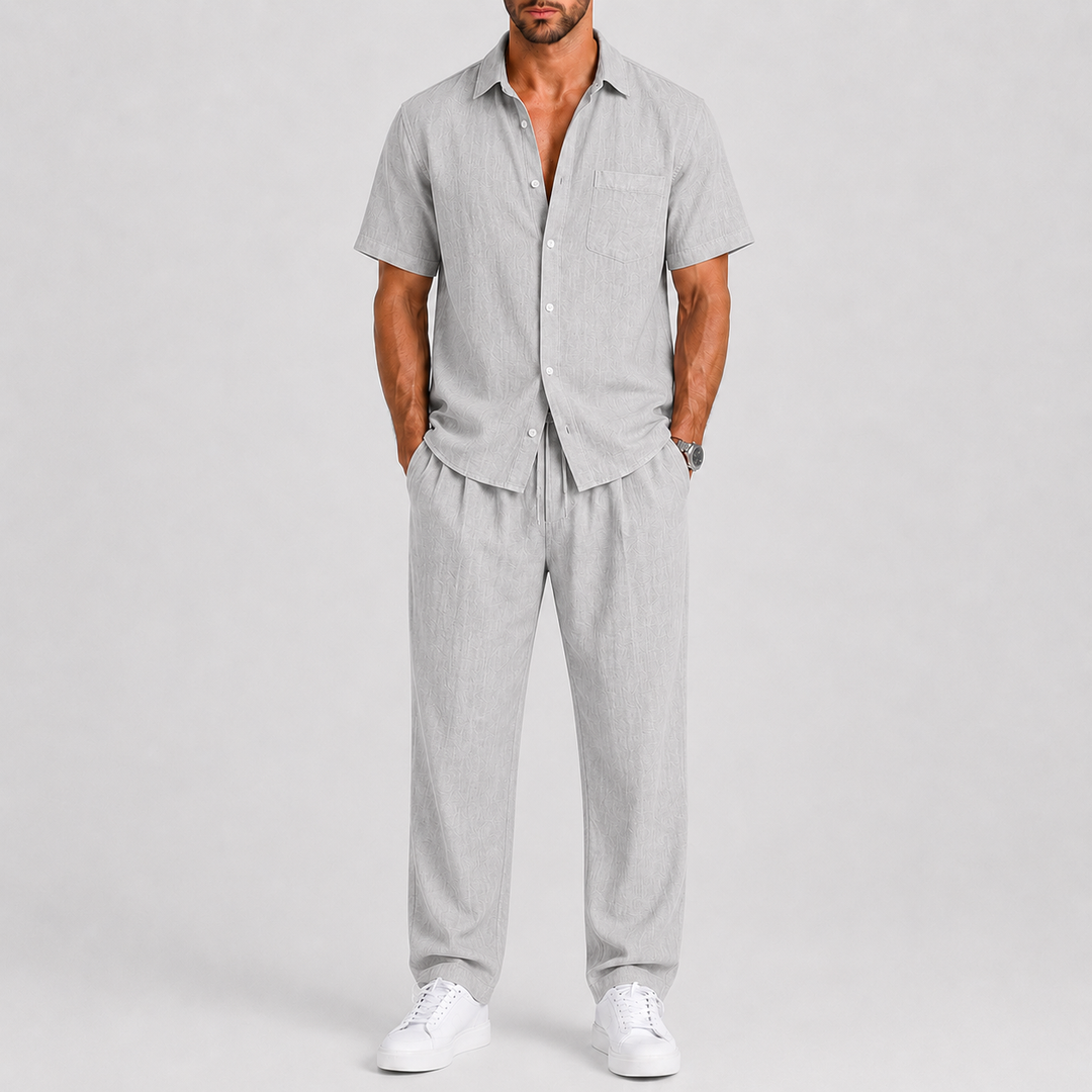 Herre Sommer Set med Shirt og Wide-Leg Bukser
