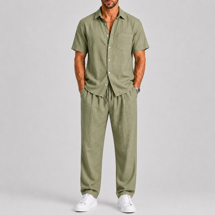 Herren Sommer-Set – Zweiteiler mit Hemd & weiter Hose