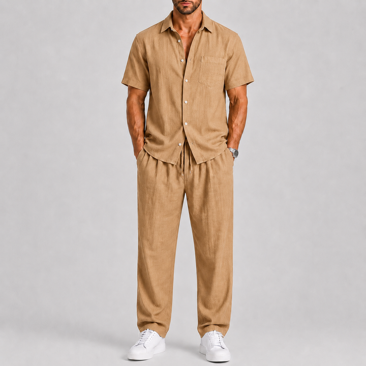Herren Sommer-Set – Zweiteiler mit Hemd & weiter Hose
