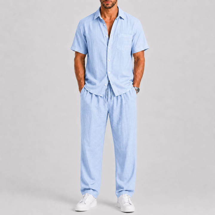 Herren Sommer-Set – Zweiteiler mit Hemd & weiter Hose