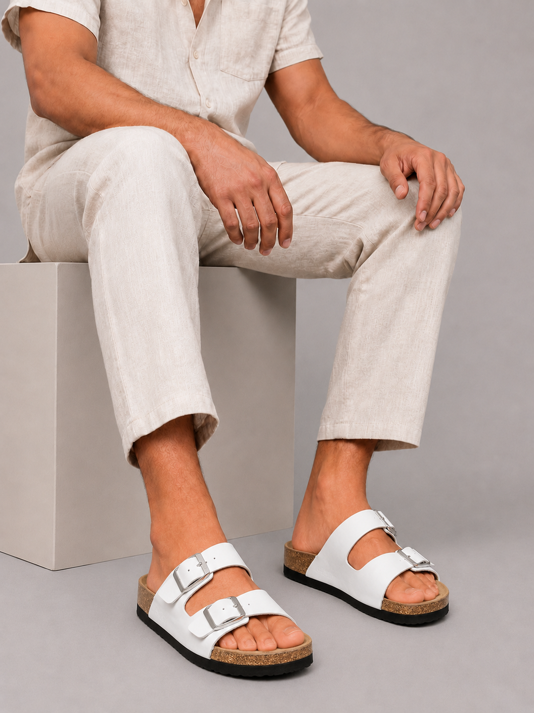 Herre Sandals med Double Buckle og Comfort Footbed