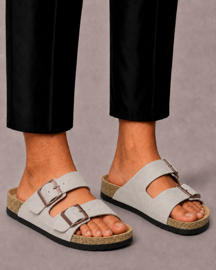 Herre Sandals med Double Buckle og Comfort Footbed