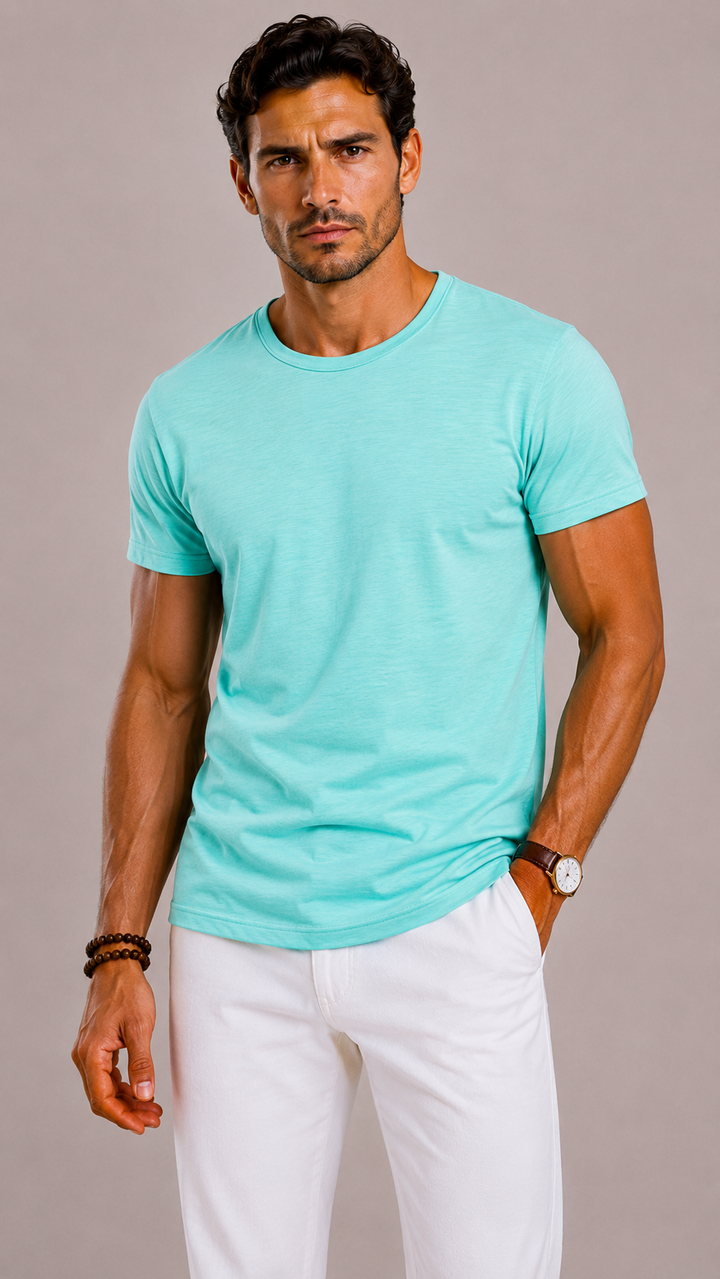 Herre Bomuld Crew-Neck T-shirt