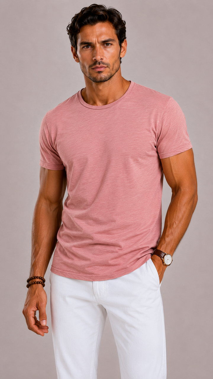 Herre Bomuld Crew-Neck T-shirt