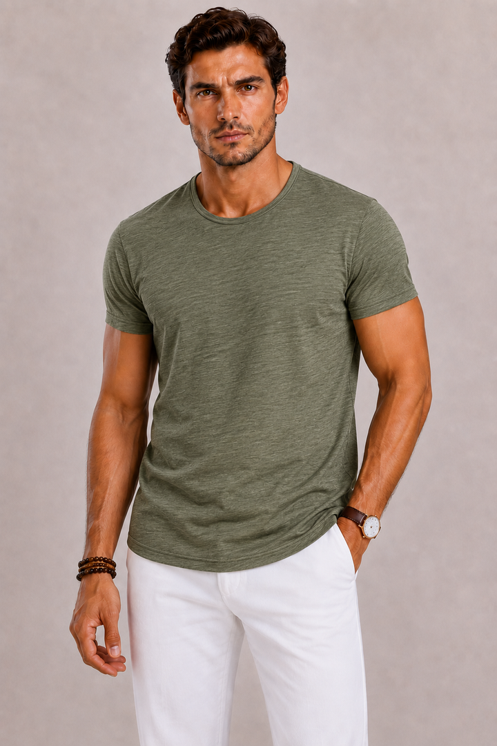 Herre Bomuld Crew-Neck T-shirt