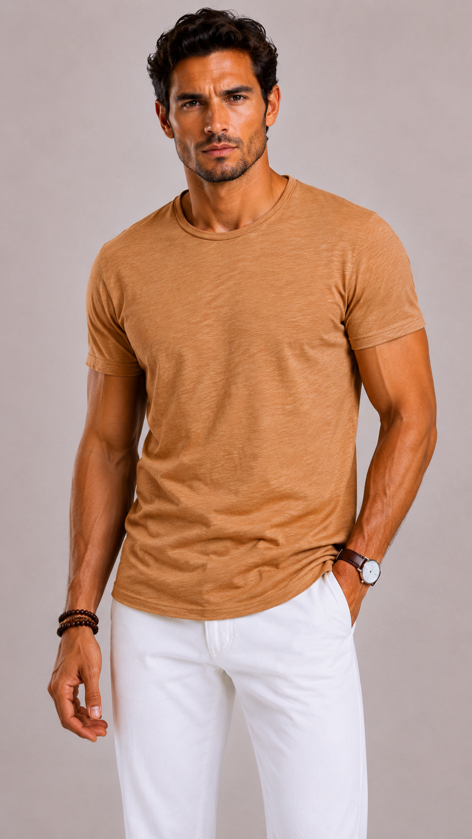Herre Bomuld Crew-Neck T-shirt