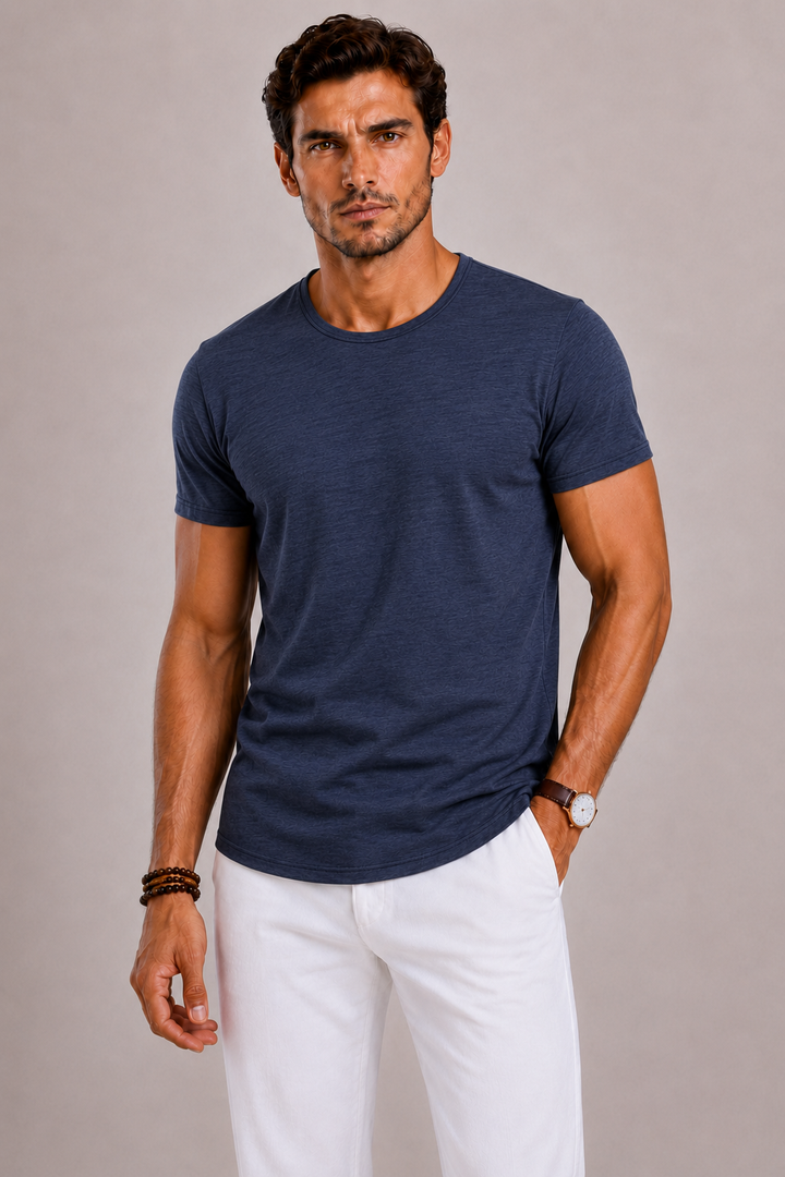 Herre Bomuld Crew-Neck T-shirt