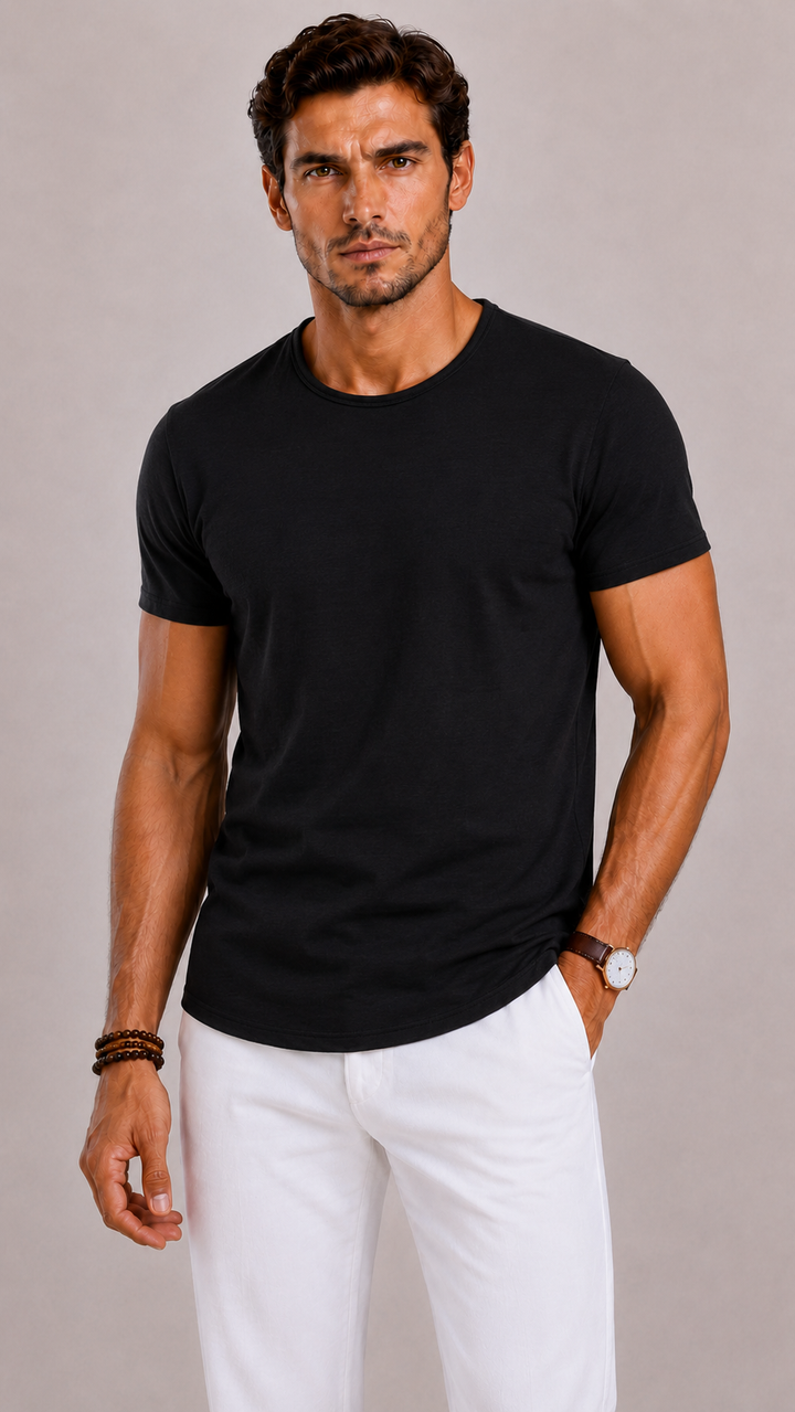 Herre Bomuld Crew-Neck T-shirt