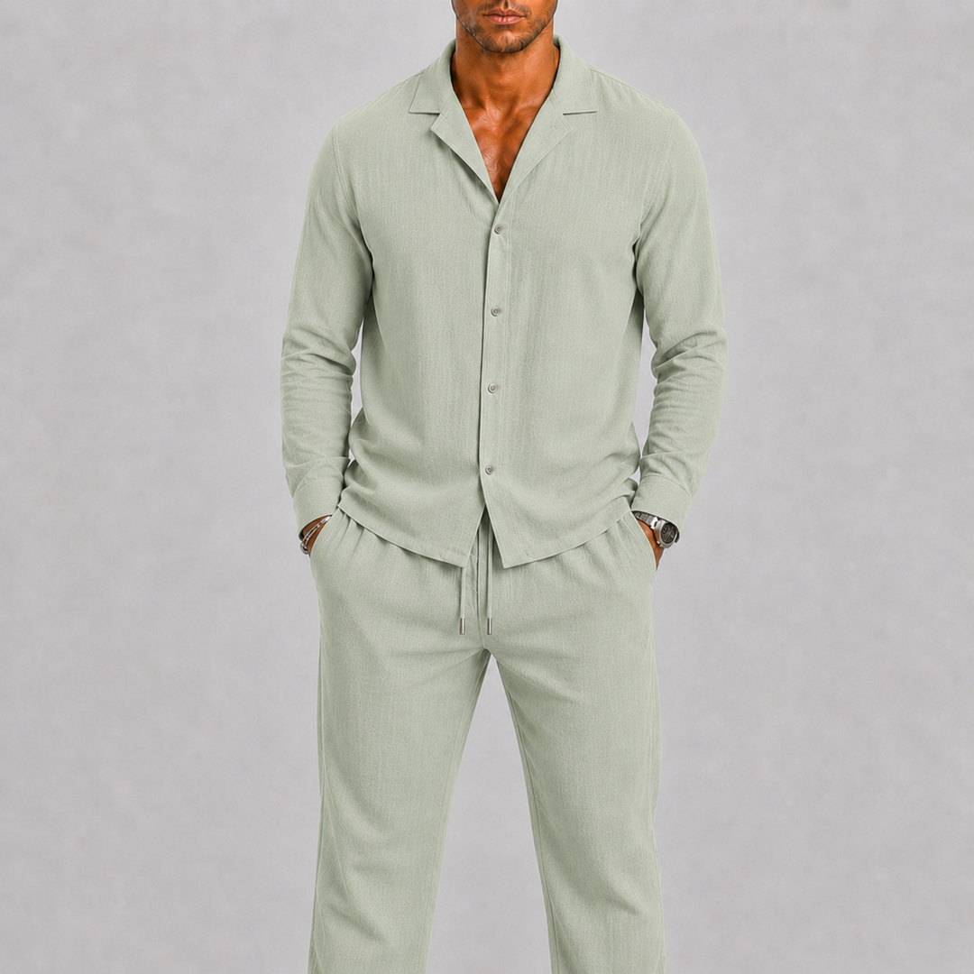 Herre Hør Set med Cuben Krave Shirt og Bukser
