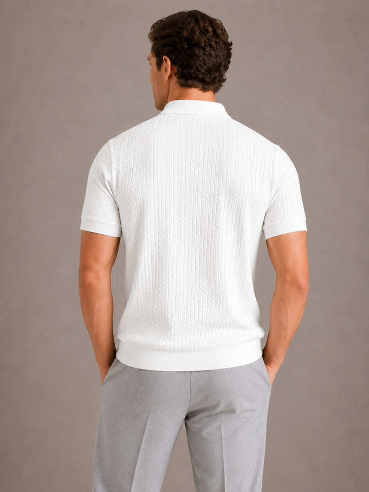 Herre Tekstureret Poloshirt med Regulær pasform