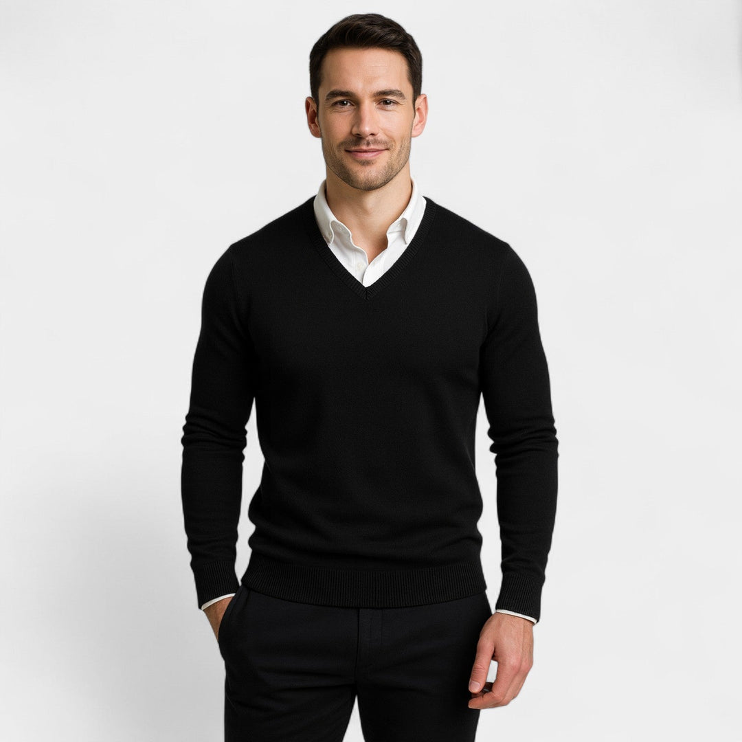 Carl | Men's V-Neck Fine Knit Sweater
