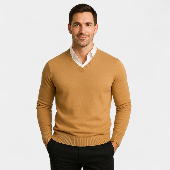Carl | Men's V-Neck Fine Knit Sweater