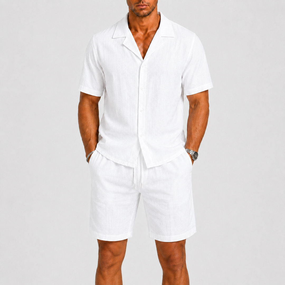 Herren Leinen-Set – Lockerer Zweiteiler mit Hemd & Hose für den Sommer