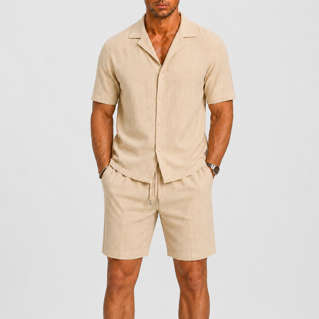 Herren Leinen-Set – Lockerer Zweiteiler mit Hemd & Hose für den Sommer
