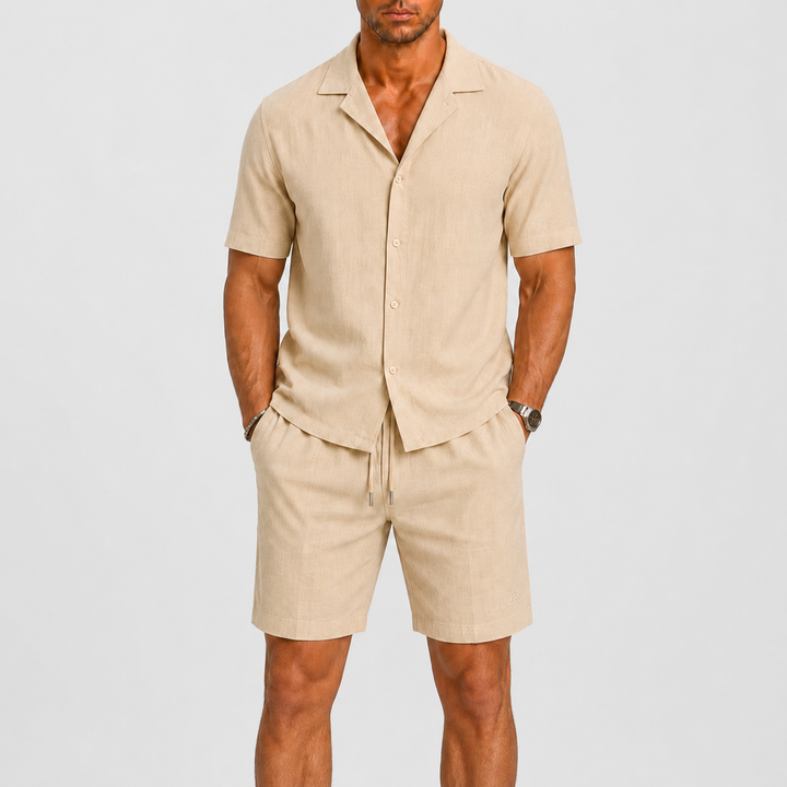 Herren Leinen-Set – Lockerer Zweiteiler mit Hemd & Hose für den Sommer