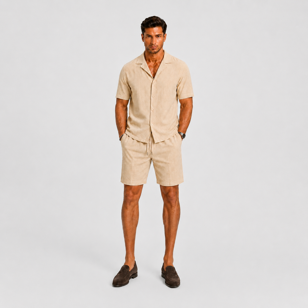 Herren Leinen-Set – Lockerer Zweiteiler mit Hemd & Hose für den Sommer