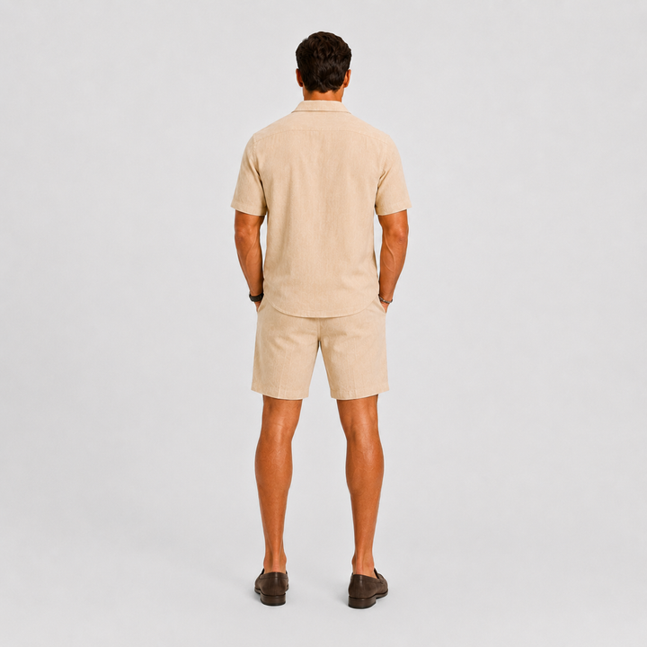 Herren Leinen-Set – Lockerer Zweiteiler mit Hemd & Hose für den Sommer