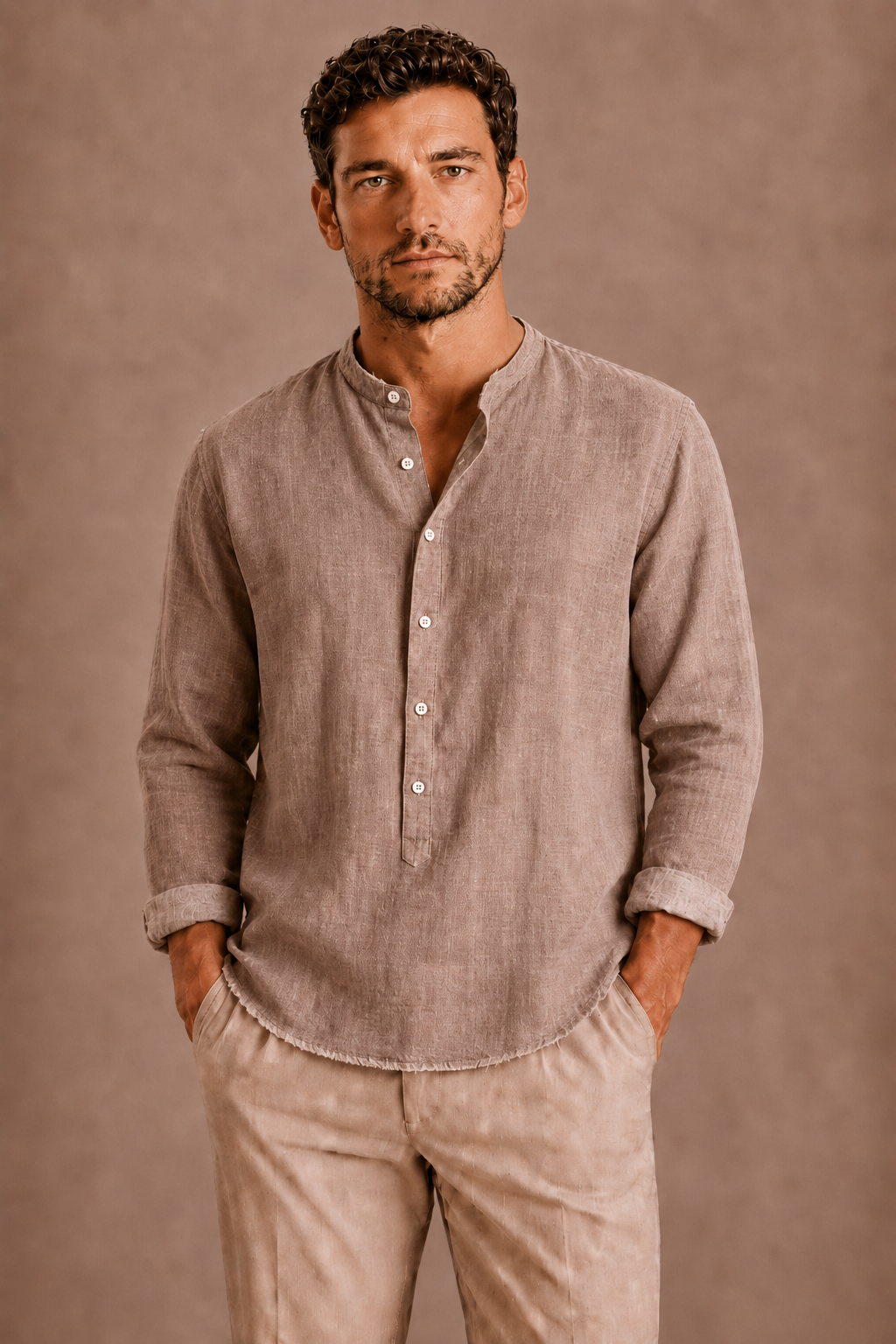 Herre Long-Ærme Henley Shirt