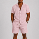Herren Leinen-Set – Zweiteiler mit Kurzarmhemd & Shorts für den Sommer