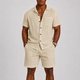 Herren Leinen-Set – Zweiteiler mit Kurzarmhemd & Shorts für den Sommer