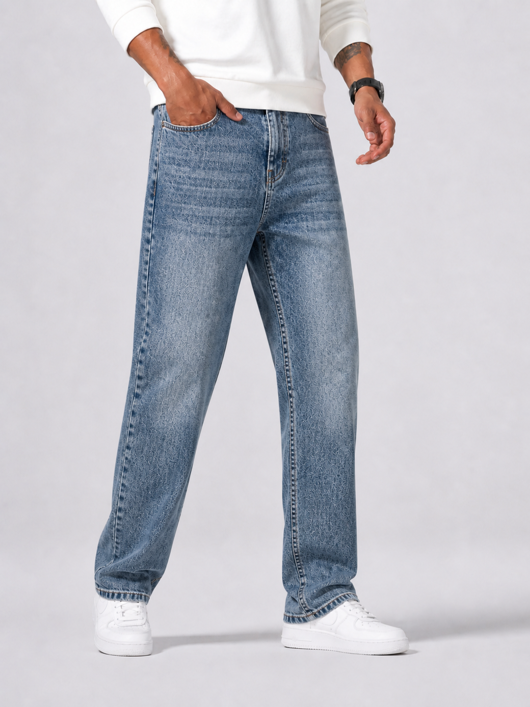Herre Straight-Leg Jeans med Afslappet pasform