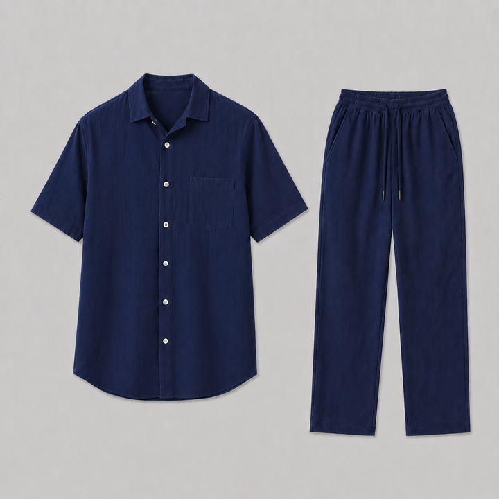 Herren Sommer-Set – Zweiteiler mit Hemd & weiter Hose