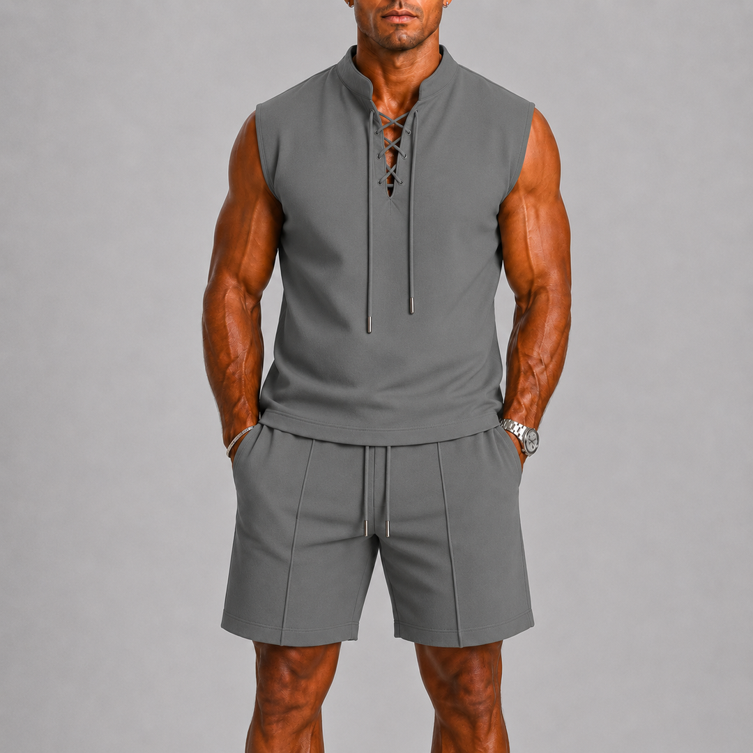 Herre Sleeveless Sommer Set med Shorts
