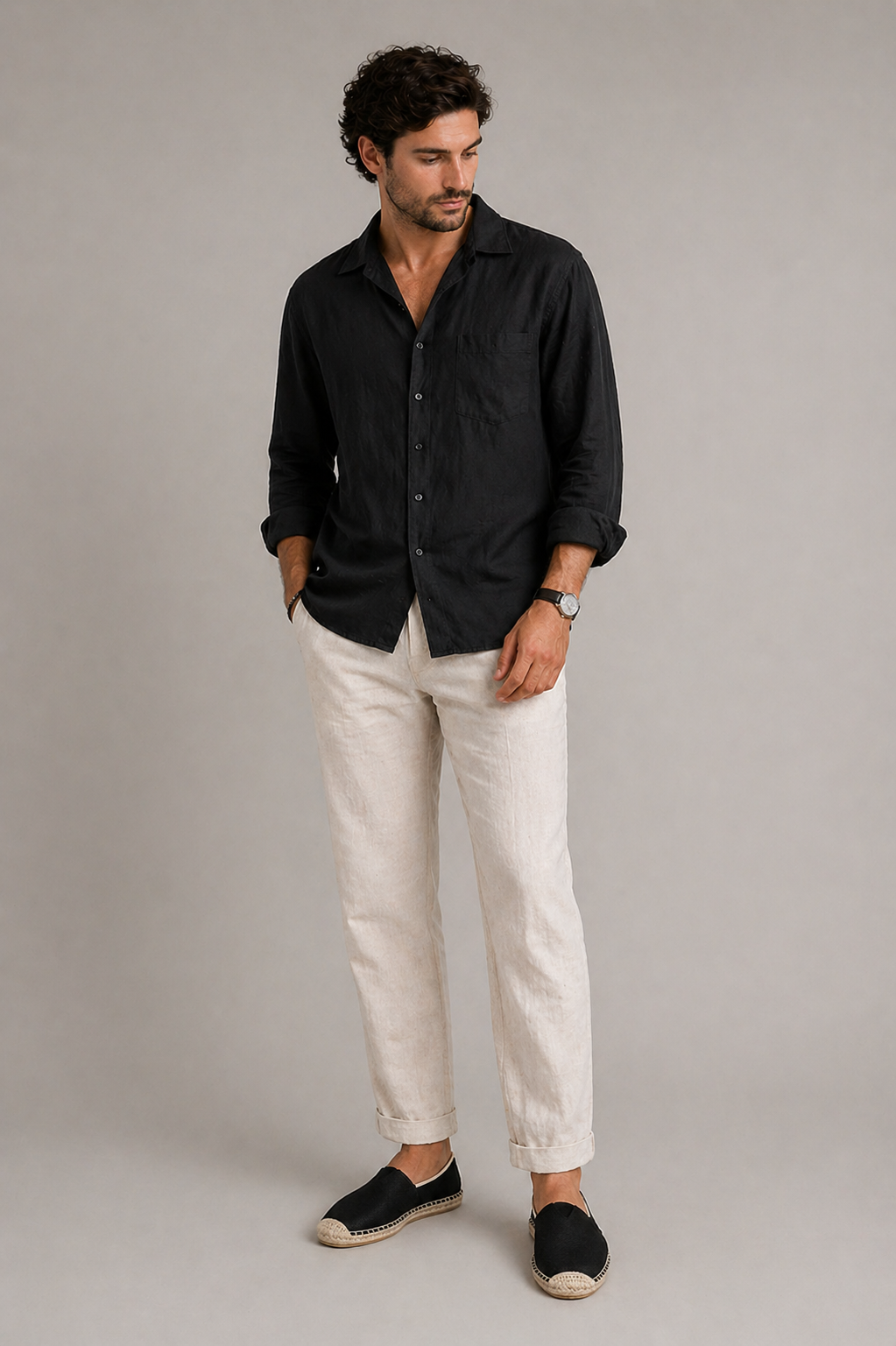 Herre Lærred Espadrille Slip-on loafers