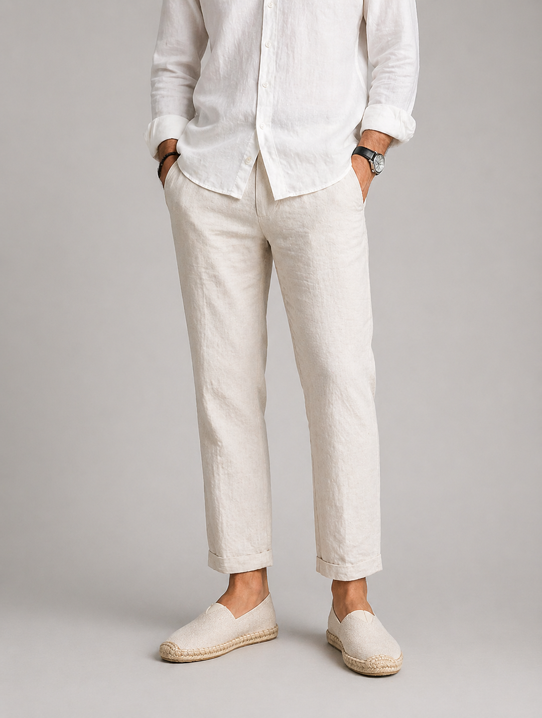 Herre Lærred Espadrille Slip-on loafers