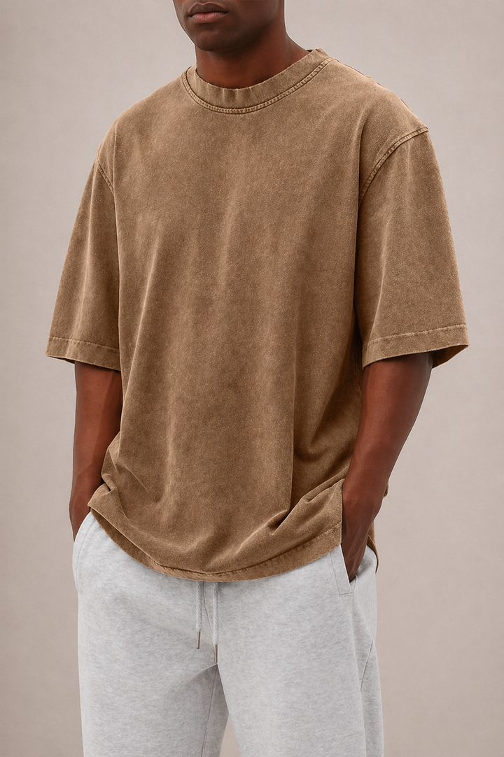 Herre Oversized Bomuld T-shirt med Afslappet pasform