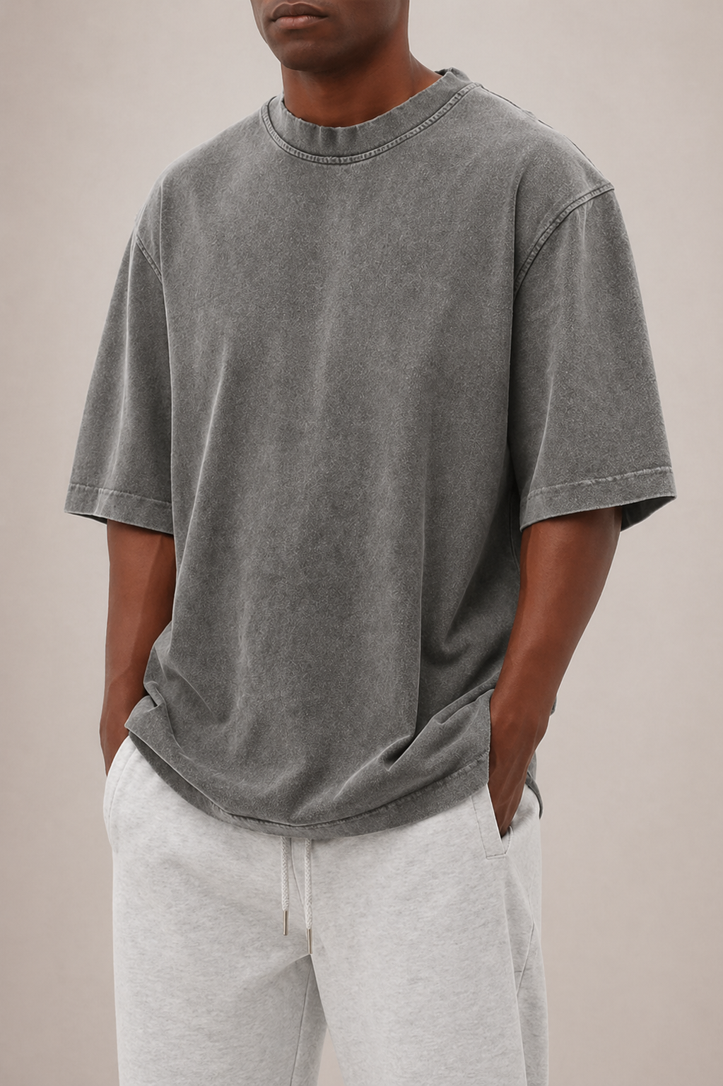 Herre Oversized Bomuld T-shirt med Afslappet pasform
