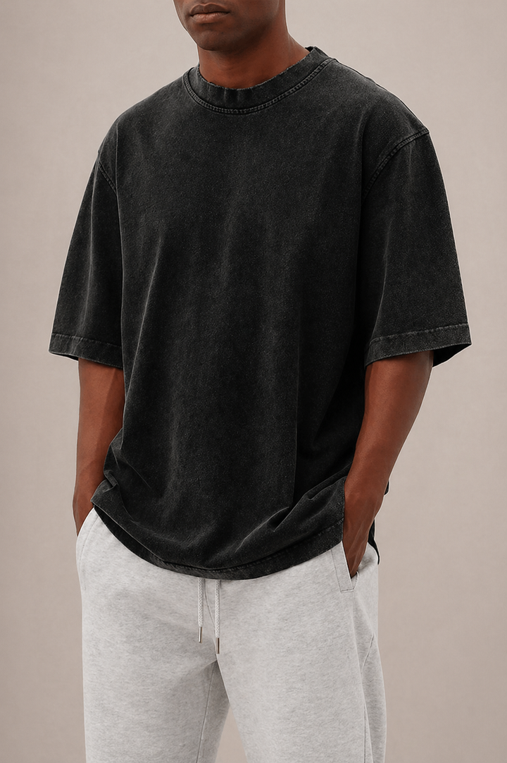 Herre Oversized Bomuld T-shirt med Afslappet pasform