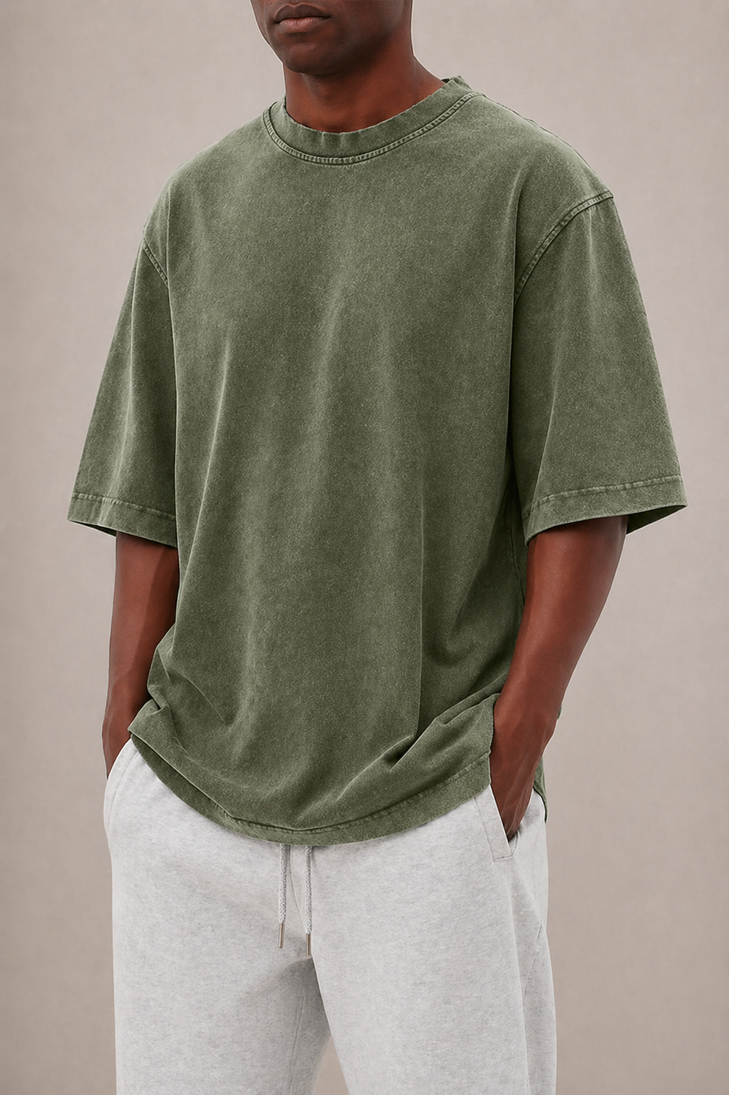 Herre Oversized Bomuld T-shirt med Afslappet pasform