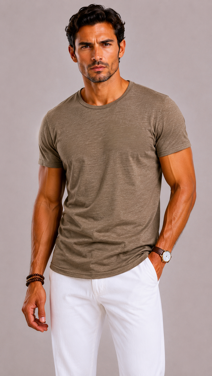 Herre Bomuld Crew-Neck T-shirt