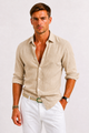 Herren-Leinenhemd mit klassischem Kragen – Atmungsaktives Slim-Fit-Sommerhemd