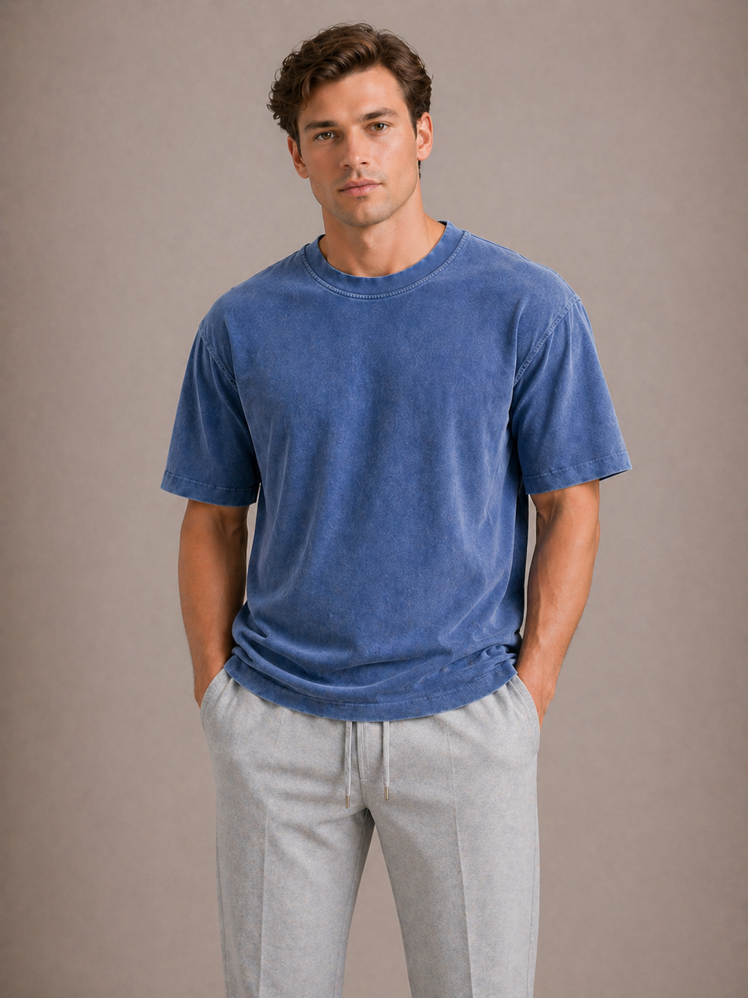 Herre Oversized Bomuld T-shirt med Afslappet pasform