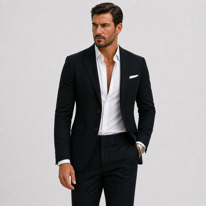 Herre Slim-Fit Hør Jakkesæt til Sommer