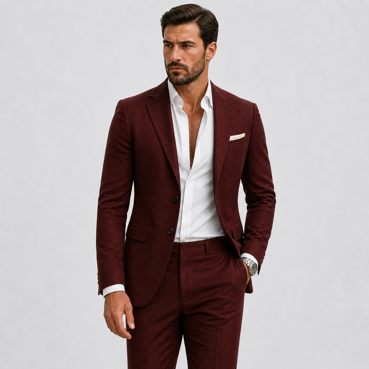 Herre Slim-Fit Hør Jakkesæt til Sommer