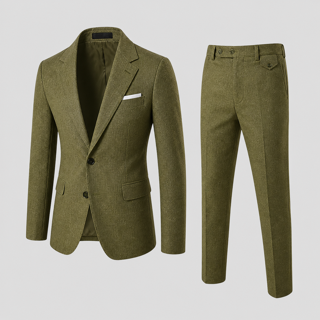 Herre Slim-Fit Hør Jakkesæt til Sommer