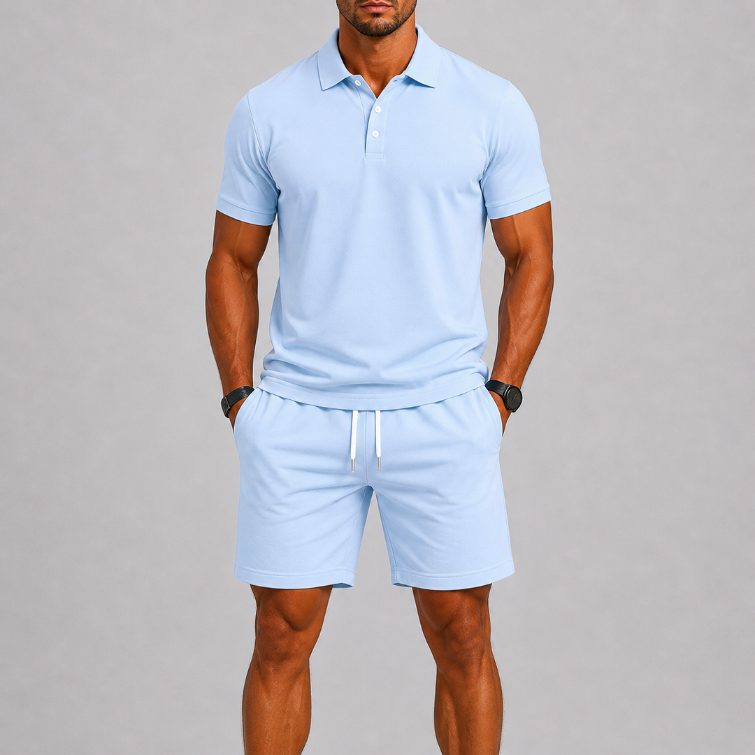 Herren Sport-Set – Leichter Zweiteiler mit Poloshirt & Shorts für den Sommer