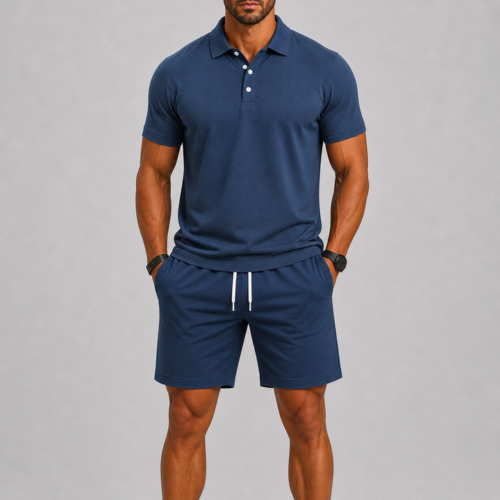 Herren Sport-Set – Leichter Zweiteiler mit Poloshirt & Shorts für den Sommer