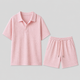 Herre Jacquard Shirt og Shorts Sommer Set