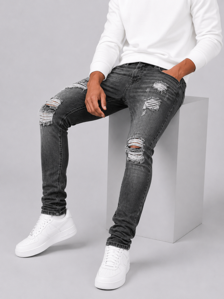 Herre Slim-Fit Ripped Jeans
