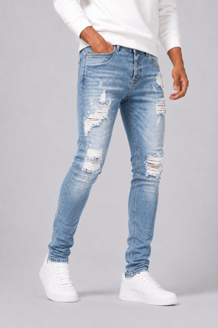 Herre Slim-Fit Ripped Jeans