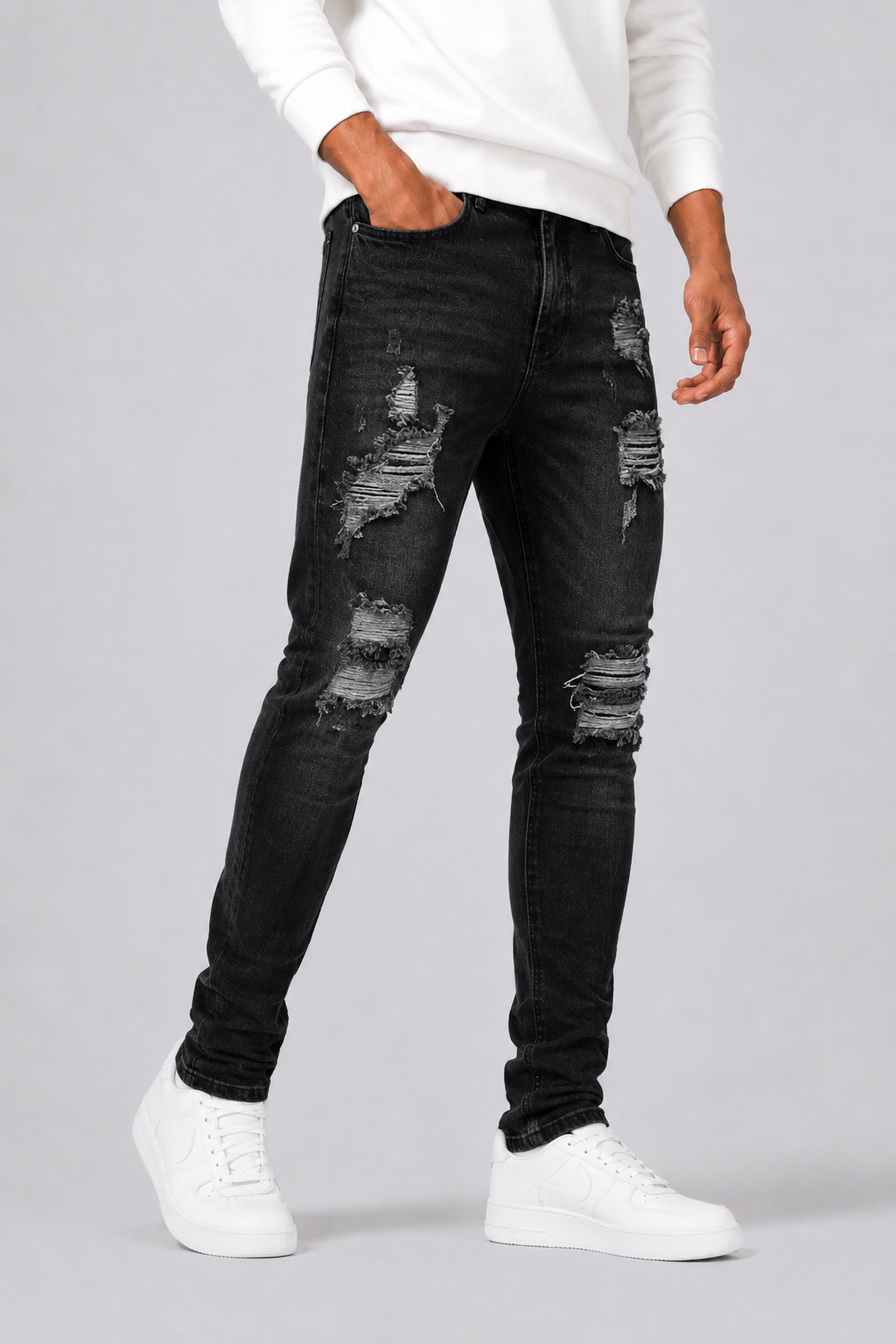 Herre Slim-Fit Ripped Jeans