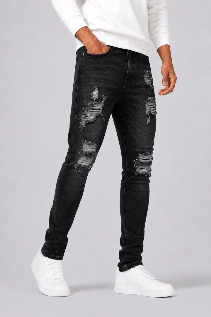 Herre Slim-Fit Ripped Jeans