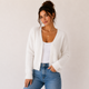 Jacquetta | Women's V-Neck Fuzzy Knit Cardigan