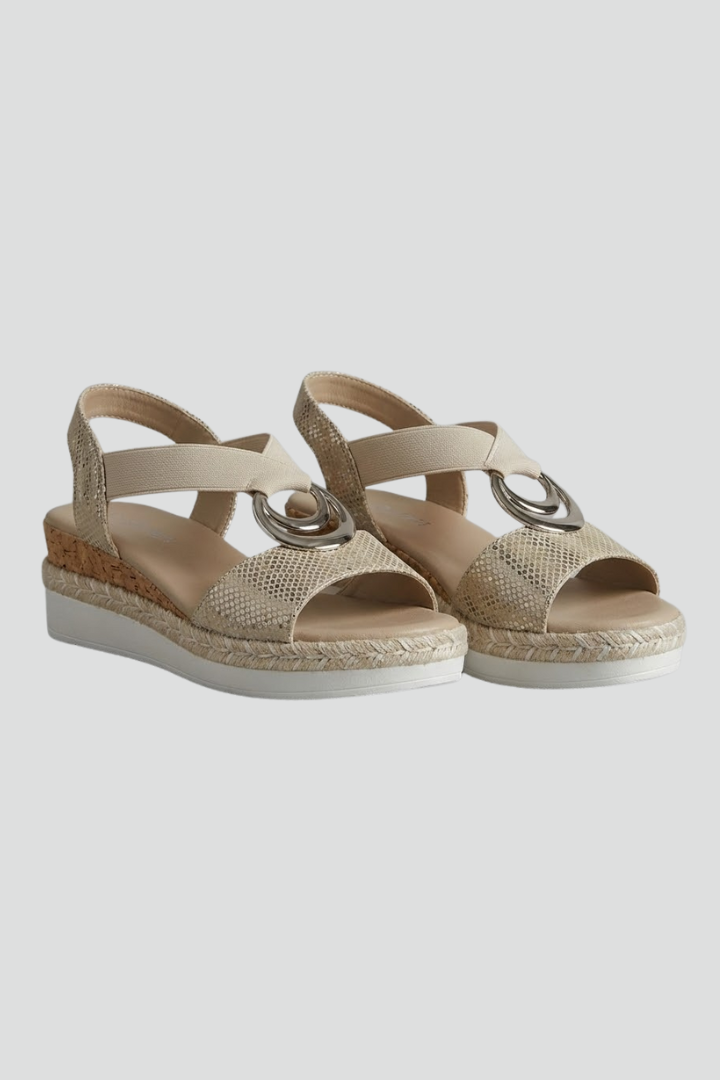 Dame sandaler med åben tå og metalringremme